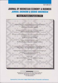 JOURNAL OF INDONESIAN ECONOMY & BUSINESS : JURNAL EKONOMI & BISNIS INDONESIA VOL 29 NO 3 2014