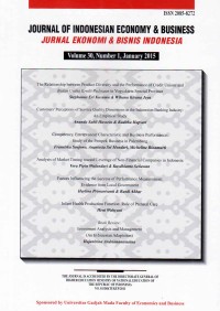 JOURNAL OF INDONESIAN ECONOMY & BUSINESS : JURNAL EKONOMI & BISNIS INDONESIA VOL 30 NO 1 2015