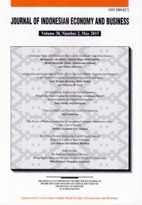 JOURNAL OF INDONESIAN ECONOMY & BUSINESS : JURNAL EKONOMI & BISNIS INDONESIA VOL 30 NO 2 2015