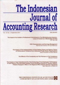 THE INDONESIAN JOURNAL OF ACCOUNTING RESEARCH EDISI TAHUN 2013