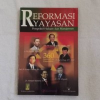 REFORMASI YAYASAN [Perspektif Hukum dan Manajemen]