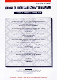 JOURNAL OF INDONESIAN ECONOMY & BUSINESS : JURNAL EKONOMI & BISNIS INDONESIA VOL 31 NO 1 2016