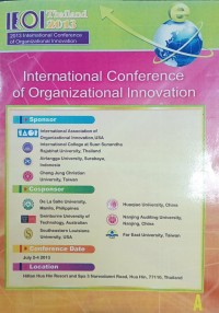 International Conference of Organizational Innovation 2013 ICOI (Thailand 2013)
